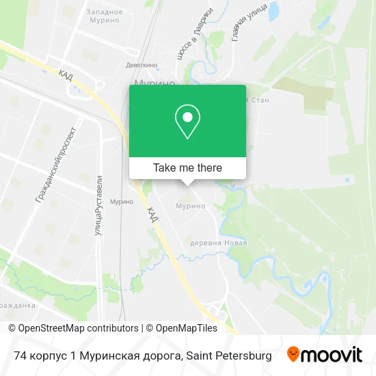 74 корпус 1 Муринская дорога map