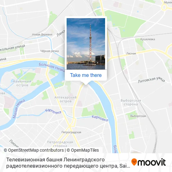 Телевизионная башня Ленинградского радиотелевизионного передающего центра map