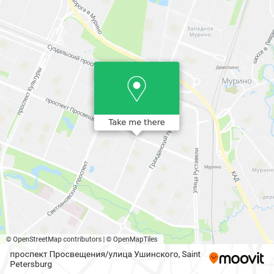 проспект Просвещения / улица Ушинского map
