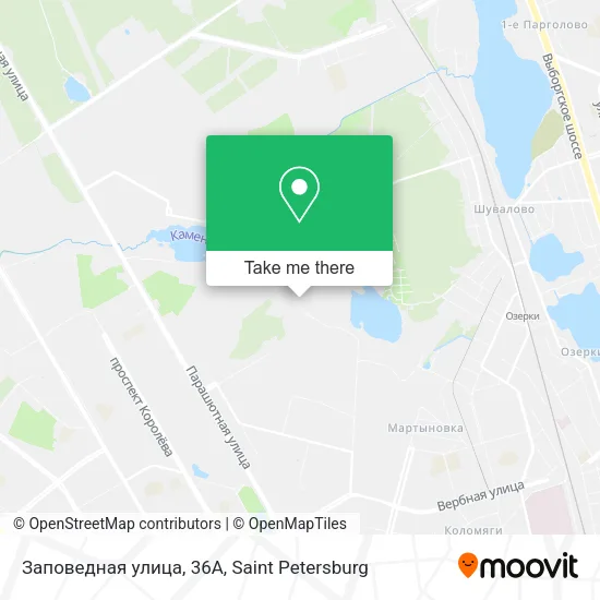 Заповедная улица, 36А map