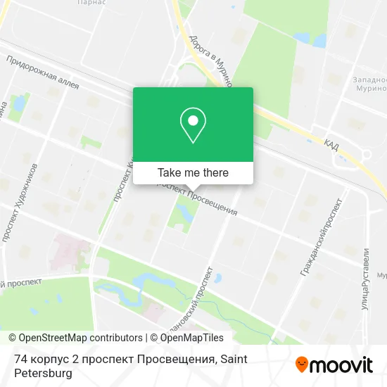 74 корпус 2 проспект Просвещения map