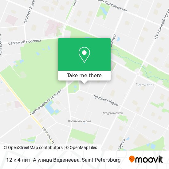 12 к.4 лит. А улица Веденеева map