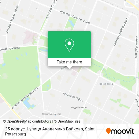 25 корпус 1 улица Академика Байкова map