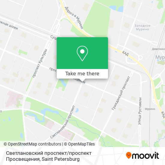 Светлановский проспект / проспект Просвещения map