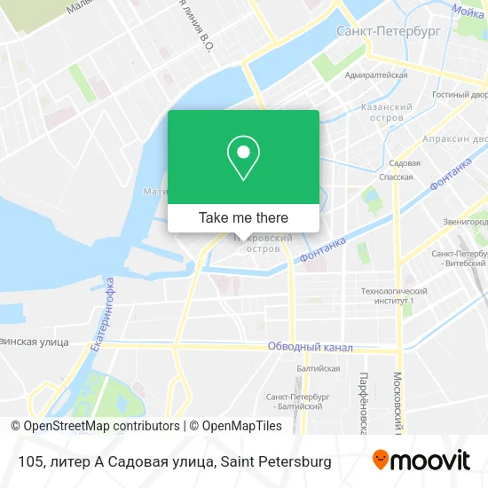 105, литер А Садовая улица map