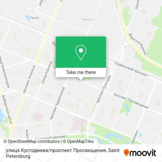 улица Кустодиева / проспект Просвещения map