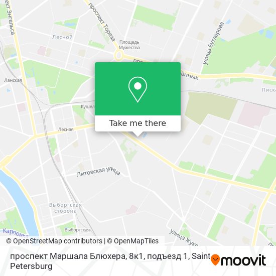 проспект Маршала Блюхера, 8к1, подъезд 1 map