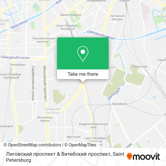 Лиговский проспект & Витебский проспект map