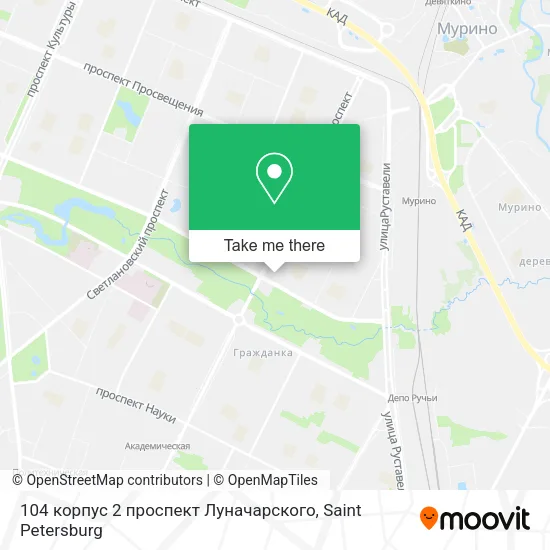 104 корпус 2 проспект Луначарского map