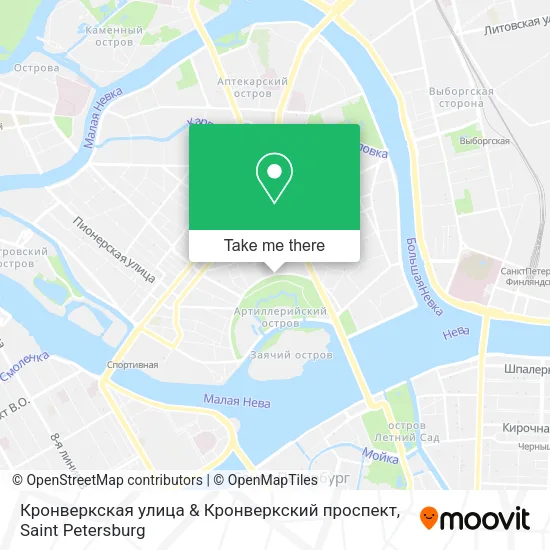 Кронверкская улица & Кронверкский проспект map