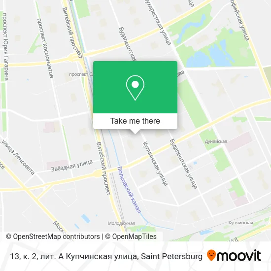 13, к. 2, лит. А Купчинская улица map