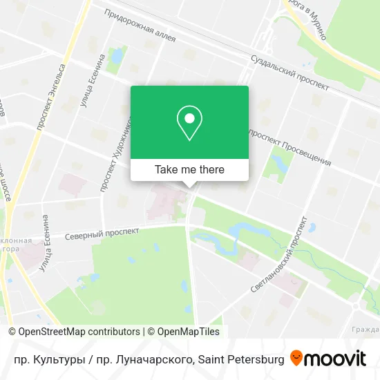 пр. Культуры / пр. Луначарского map