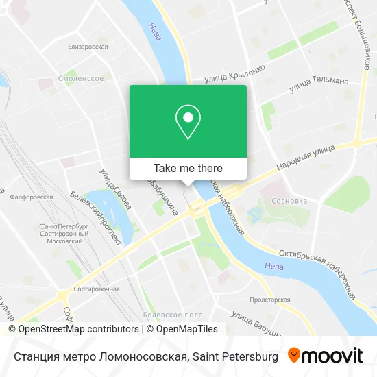 Станция метро Ломоносовская map