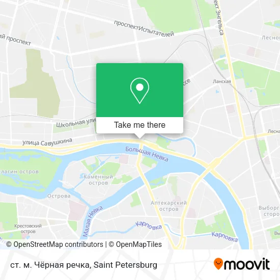 ст. м. Чёрная речка map