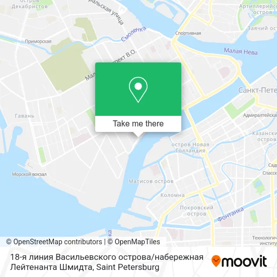 18-я линия Васильевского острова / набережная Лейтенанта Шмидта map
