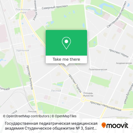 Государственная педиатрическая медицинская академия Студенческое общежитие № 3 map