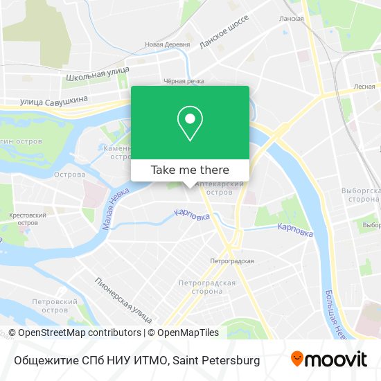 Общежитие СПб НИУ ИТМО map