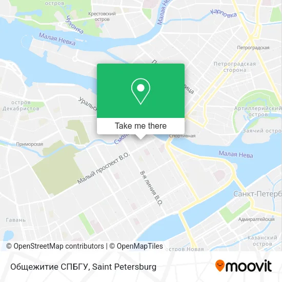 Общежитие СПБГУ map