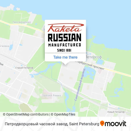 Петродворцовый часовой завод map