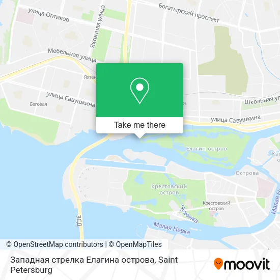 Западная стрелка Елагина острова map