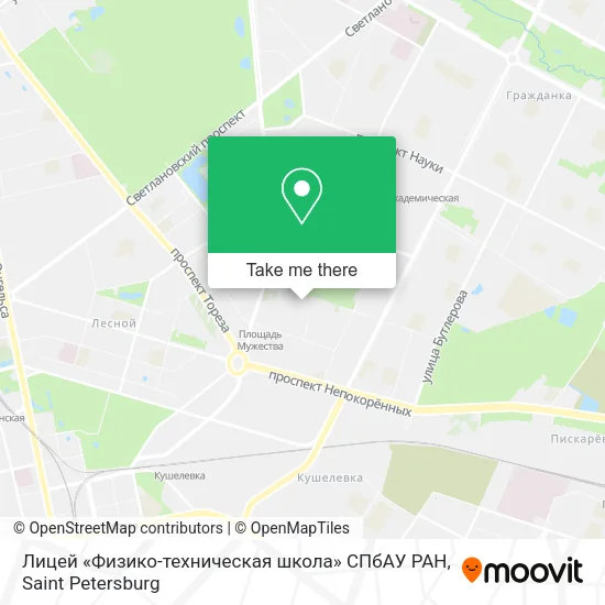 Лицей «Физико-техническая школа» СПбАУ РАН map