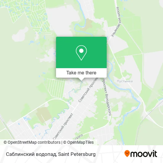 Саблинский водопад map