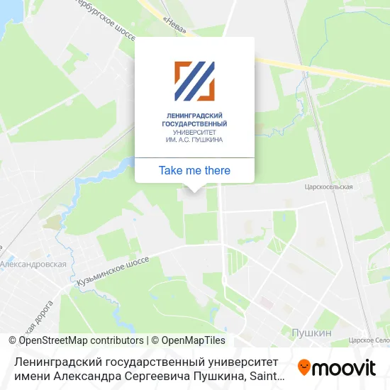 Ленинградский государственный университет имени Александра Сергеевича Пушкина map