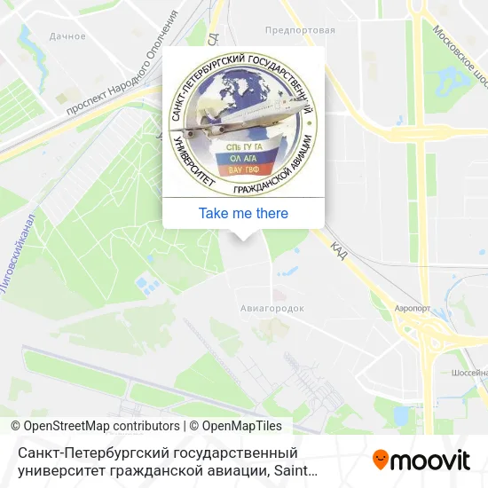 Санкт-Петербургский государственный университет гражданской авиации map