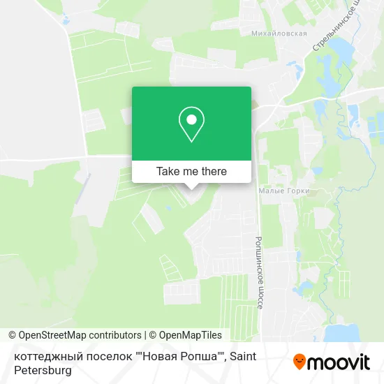 коттеджный поселок ""Новая Ропша"" map