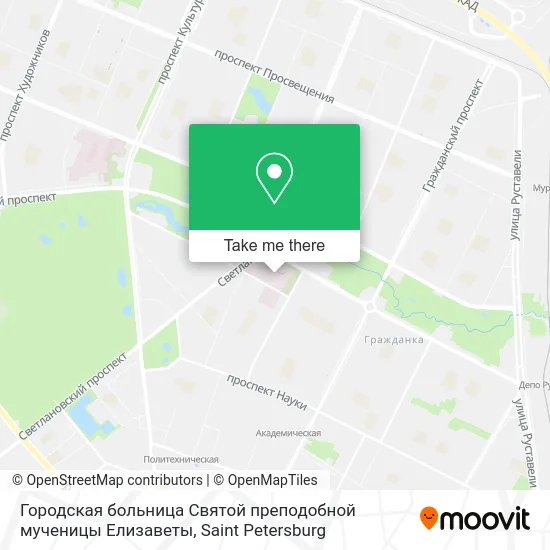 Городская больница Святой преподобной мученицы Елизаветы map