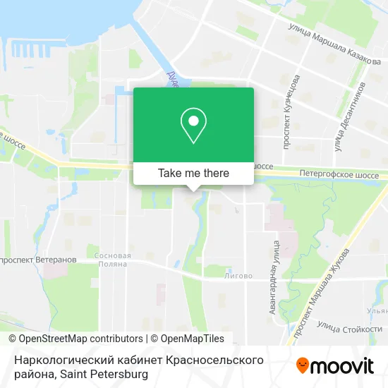 Наркологический кабинет Красносельского района map
