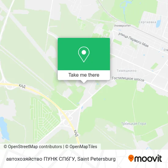 автохозяйство ПУНК СПбГУ map