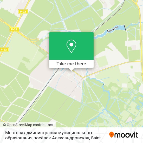 Местная администрация муниципального образования посёлок Александровская map