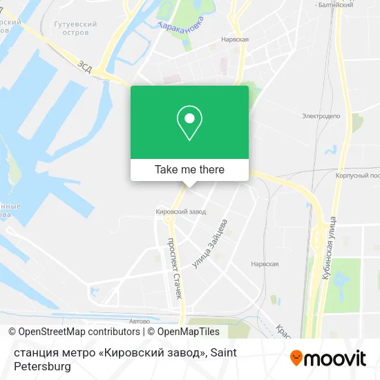 станция метро «Кировский завод» map