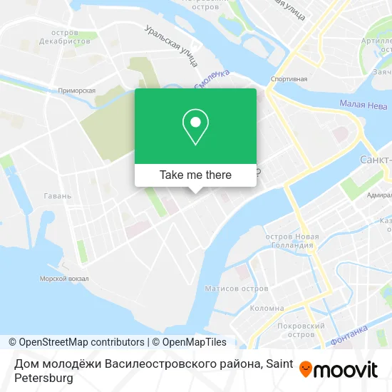 Дом молодёжи Василеостровского района map