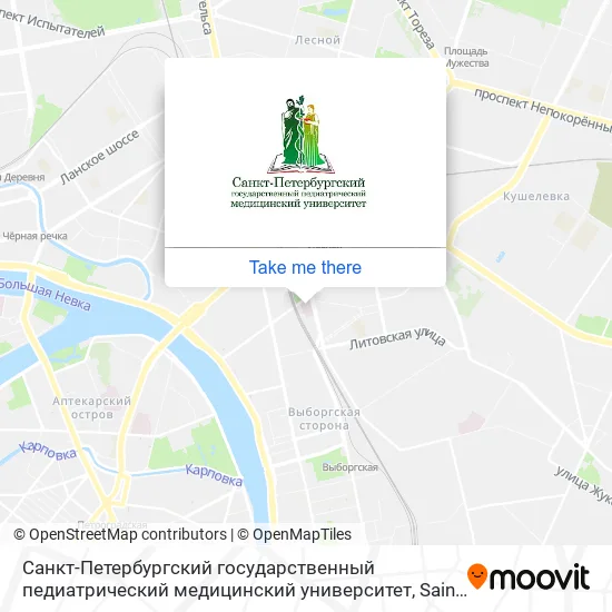 Санкт-Петербургский государственный педиатрический медицинский университет map
