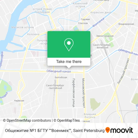 Общежитие №1 БГТУ ""Военмех"" map