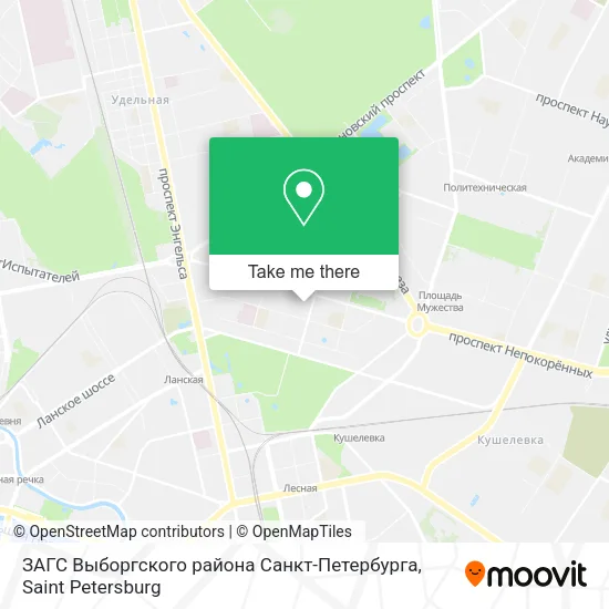 ЗАГС Выборгского района Санкт-Петербурга map