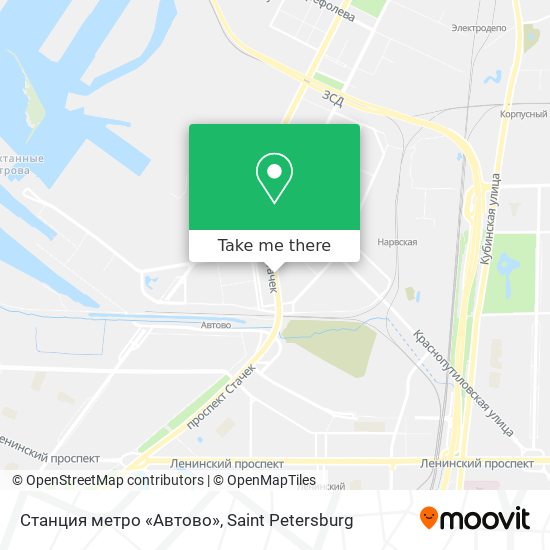 Станция метро «Автово» map