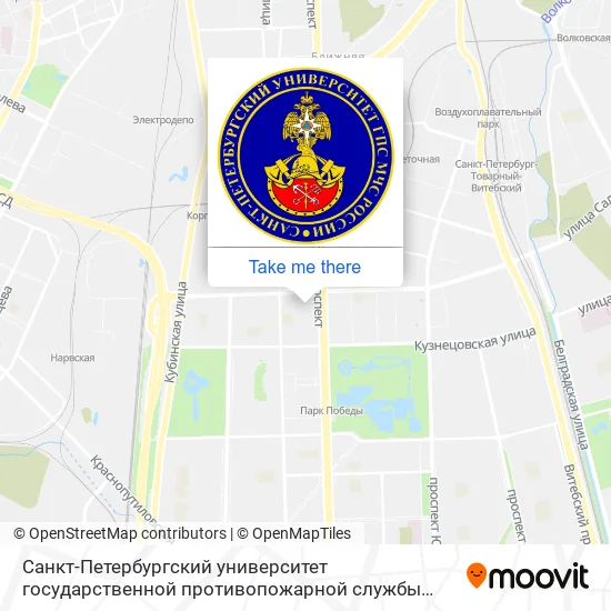 Санкт-Петербургский университет государственной противопожарной службы МЧС России map