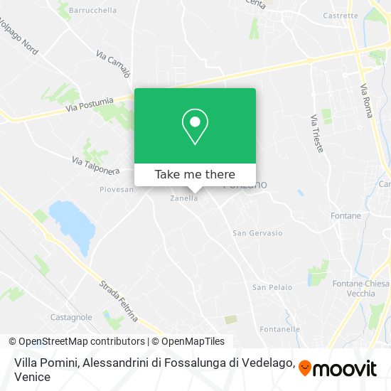 Villa Pomini, Alessandrini di Fossalunga di Vedelago map