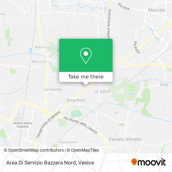 Area Di Servizio Bazzera Nord map