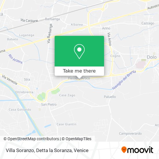 Villa Soranzo, Detta la Soranza map