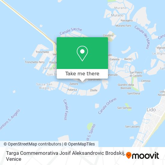 Targa Commemorativa Josif Aleksandrovic Brodskij map