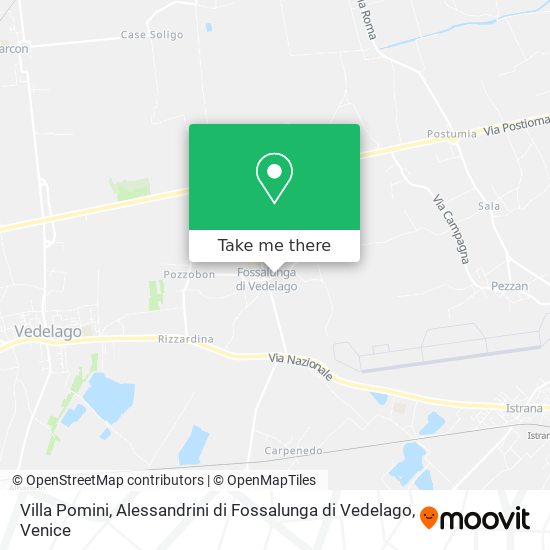 Villa Pomini, Alessandrini di Fossalunga di Vedelago map