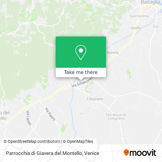 Parrocchia di Giavera del Montello map