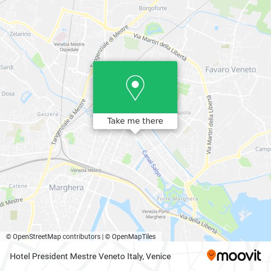 Hotel President Mestre Veneto Italy map