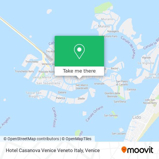 Hotel Casanova Venice Veneto Italy map