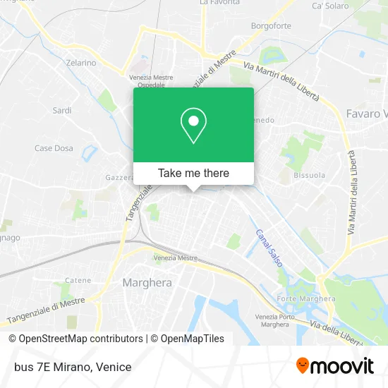 bus 7E  Mirano map