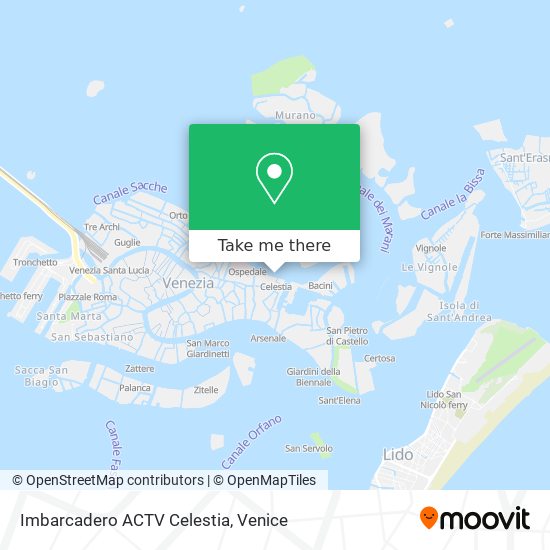 Imbarcadero ACTV Celestia map